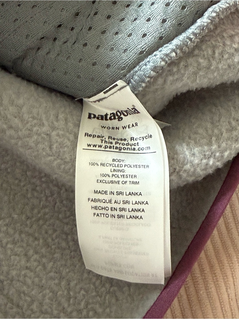 Patagonia Women’s Retro Pile Hoodie Feather Grey Full Zip Fleece Jacket Large - Picture 9 of 13